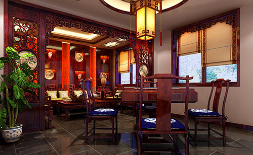 塔洋镇古典中式风格茶楼包间设计装修效果图